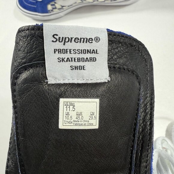 New Vans Supreme Checkers Sk8-Hi Reissue Pro Shoes Mens Size 11.5 Blue White